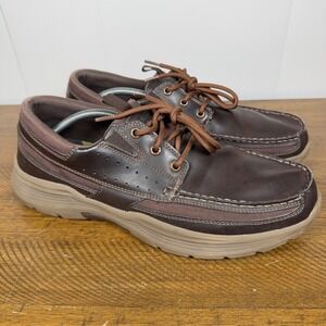 Skechers Shoes Mens 13 Brown Relaxed Fit Air Cooled Memory Foam Expended Menson